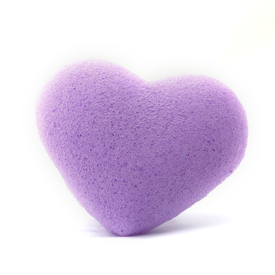 Heart Konjac Facial Sponge Wet Bamboo Face Sponge Non Toxic
